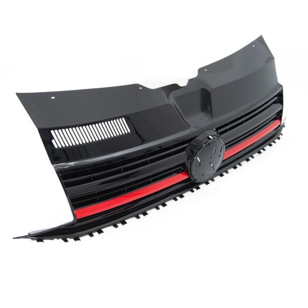 Kühlergrill Schwarz Glanz Leiste Rot für VW T6 Multivan Transporter 2015-2019