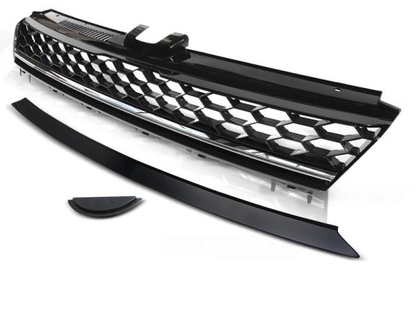 Sportgrill / Kühlergrill für Volkswagen Golf 7 (VII) 13-17 schwarz/chrom in Wabendesign