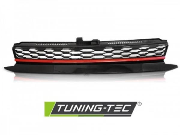 Sportgrill / Kühlergrill für Volkswagen Golf 7 (VII) Facelift 17-20 schwarz/rot in Wabendesign