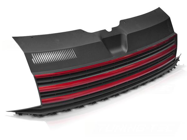 Sportgrill / Kühlergrill für Volkswagen T6 15-19 schwarz/rot