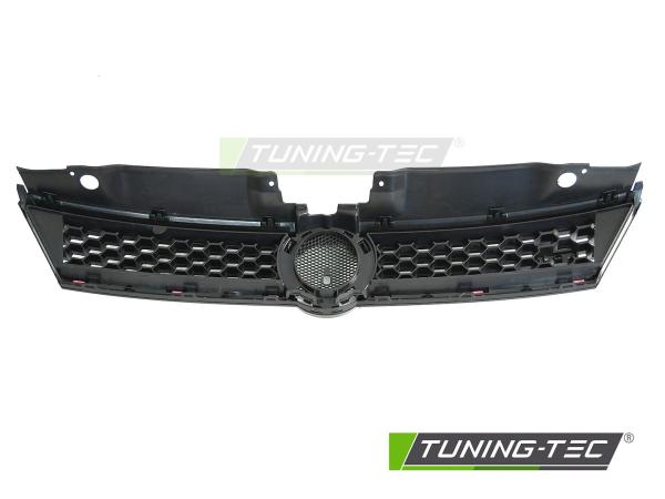 Sportgrill / Kühlergrill für Volkswagen Jetta 11-14 Hochglanz- schwarz/rot in Wabendesign