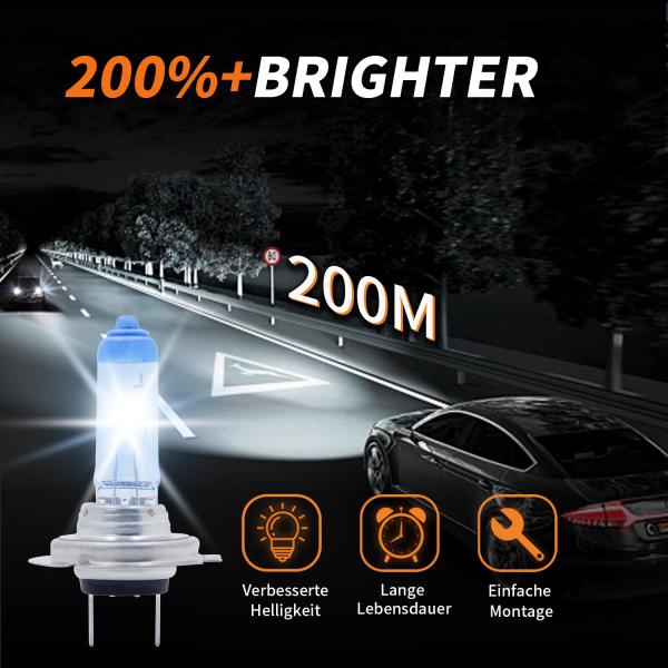 H7 LLCTOOLS HALOGEN LAMPEN XENON LOOK OPTIK EFFEKT BIRNEN SUPER WHITE 55W