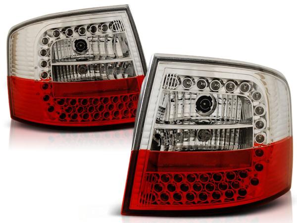 LED Rückleuchten für Audi A6 C5 4B Avant Bj. 97-04 Rot/Chrom