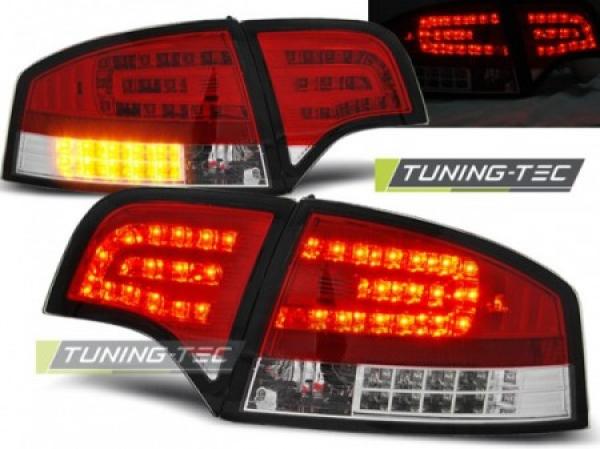 LED Rückleuchten für Audi A4 B7 (8E) Limo Bj. 04-08 Rot/Chrom