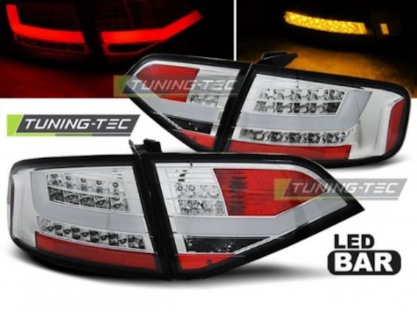 LED Lightbar Rückleuchten für Audi A4 B8 (8K) Limo Bj. 08-11 Chrom