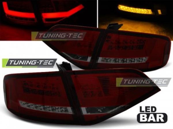 LED Lightbar Rückleuchten für Audi A4 B8 (8K) Limo Bj. 08-11 Rot/Smoke