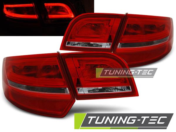 LED Lightbar Rückleuchten für Audi A3 8P Sportback Bj. 04-08 Rot/Chrom