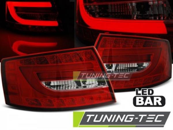 LED Lightbar Rückleuchten für Audi A6 C6 4F Limo Bj. 04-08 Rot/Chrom 7-PIN
