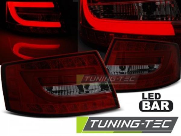 LED Lightbar Rückleuchten für Audi A6 C6 4F Limo Bj. 04-08 Rot/Smoke 7-PIN