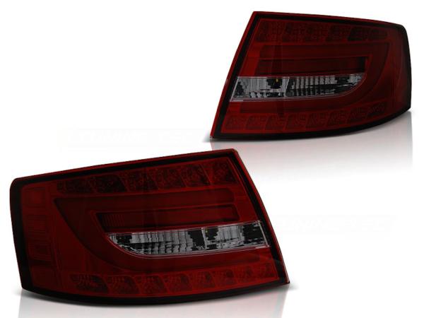 LED Lightbar Rückleuchten für Audi A6 C6 4F Limo Bj. 04-08 Rot/Smoke 7-PIN