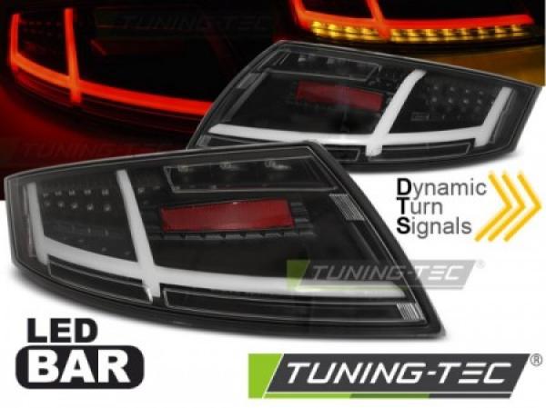 Voll LED Lightbar Rückleuchten für Audi TT 8J  06-14 Schwarz dynamischer Blinker