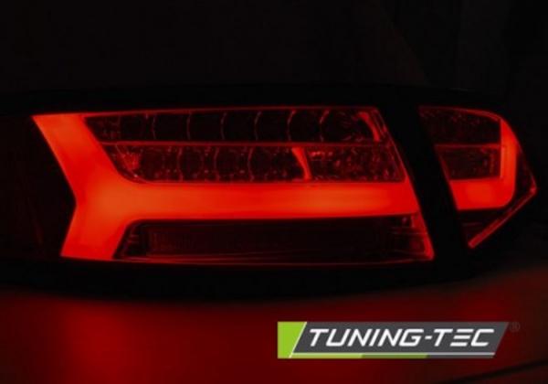 LED Lightbar Rückleuchten für Audi A6 C6 4F Limo Bj. 08-11 Rot/Chrom