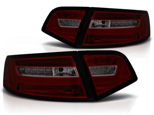 LED Lightbar Rückleuchten für Audi A6 C6 4F Limo Bj. 08-11 Rot/Smoke