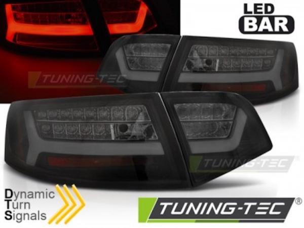 LED Lightbar Rückleuchten für Audi A6 C6 4F Limo Bj. 08-11 Schwarz Smoke