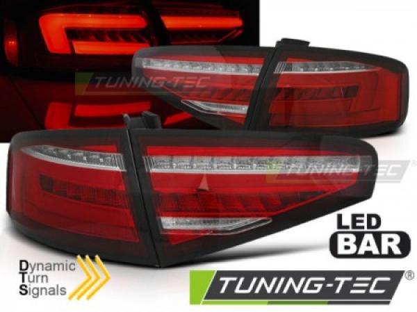 Voll LED Lightbar Rückleuchten für Audi A4 B8 (8K) Bj. 11-15 Rot/Chrom für LED