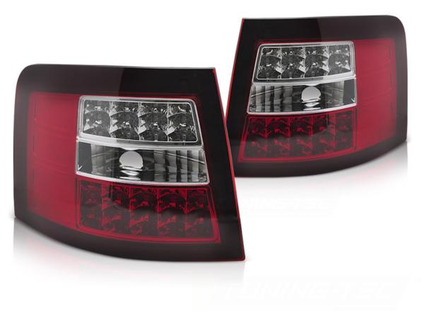 LED Rückleuchten für Audi A6 C5 4B Avant Bj. 97-04 Rot/Chrom mit LED Blinker