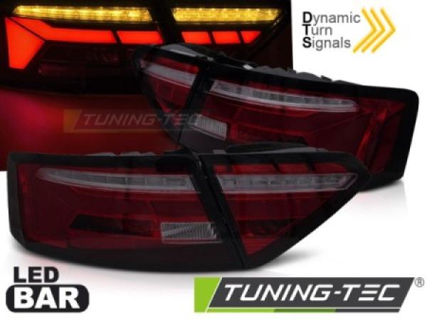 Voll LED Lightbar Rückleuchten für Audi A5 Coupe Cabrio Sportback 11- Rot/Smoke