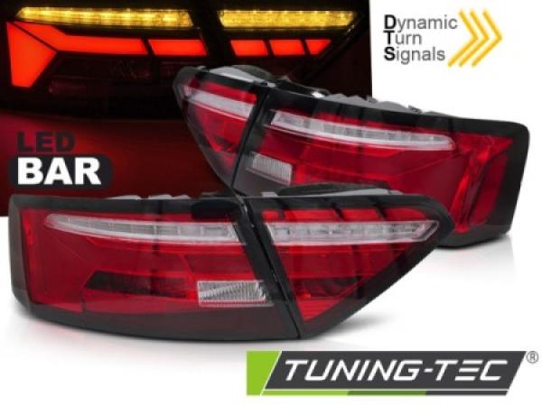 Voll LED Lightbar Rückleuchten für Audi A5 Coupe Cabrio Sportback 11- Rot/Chrom
