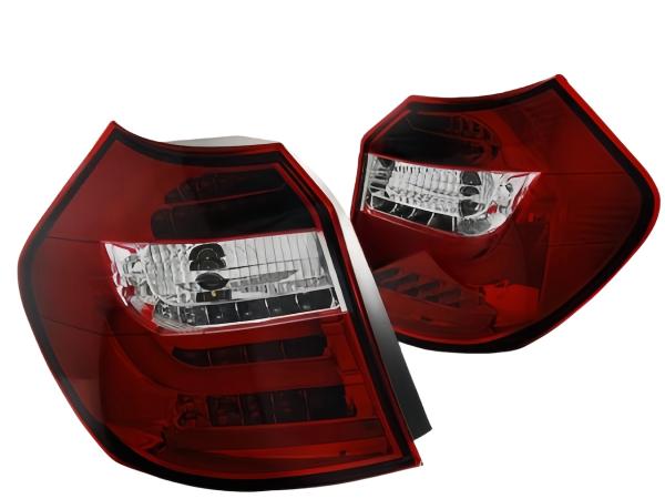 LED Lightbar Rückleuchten für BMW E81/E87 LCI Bj. 07-11 Rot/Chrom