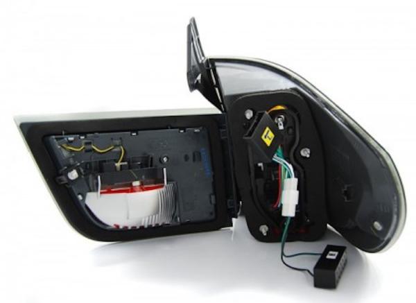 LED Lightbar Rückleuchten für BMW X5 E70 Bj. 07-10 Rot/Chrom
