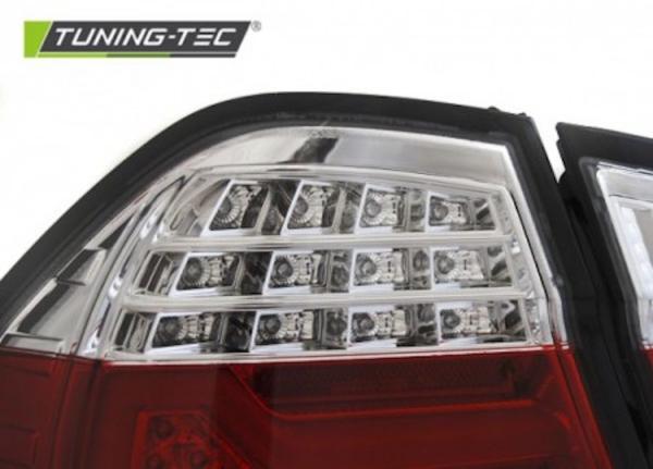 LED Lightbar Rückleuchten für BMW E90 Limo Bj. 05-08 Rot/Chrom