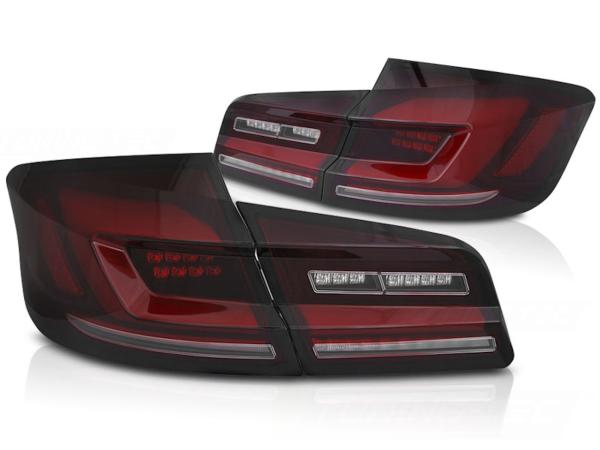 Voll LED Lightbar Rückleuchten für BMW F10 Limo Bj. 10-16 Rot/Smoke