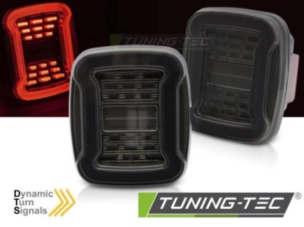 VOLL LED Upgrade Design Rückleuchten Set für Chrysler Jeep Wrangler YJ 91-96 / TJ 96-06 schwarz/rauch dynamisch