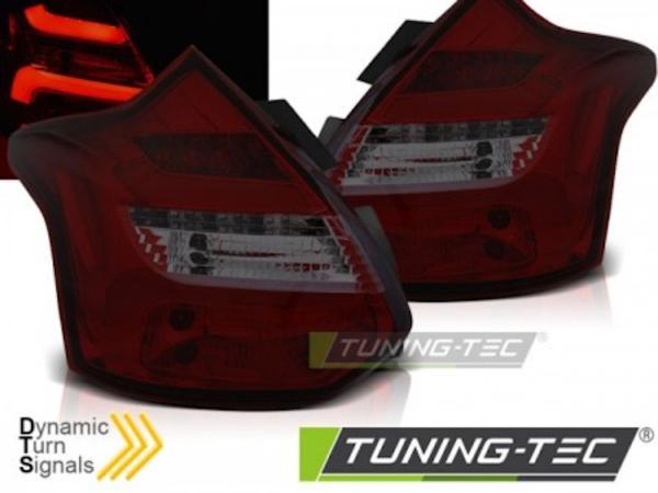 2x LED Lightbar Rückleuchten für Ford Focus MK3 Bj. 11-14 Rot/Smoke
