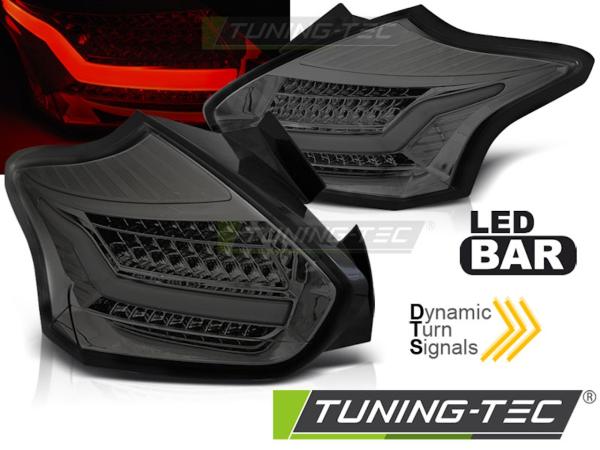 LED Lightbar Rückleuchten für Ford Focus MK3 Bj. 15-18 Smoke dynamischer Blinker