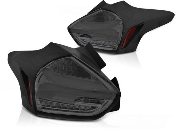 LED Lightbar Rückleuchten für Ford Focus MK3 Bj. 15-18 Smoke dynamischer Blinker