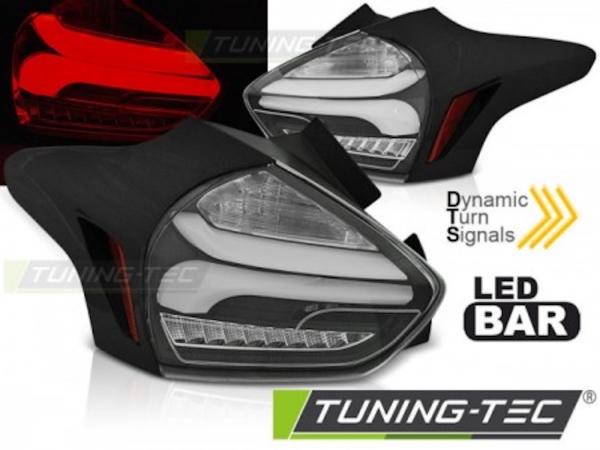 LED Lightbar Rückleuchten für Ford Focus MK3 15-18 Schwarz dynamischer Blinker