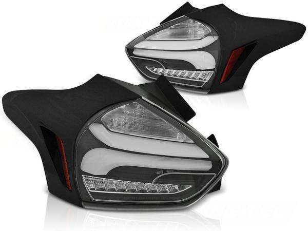 LED Lightbar Rückleuchten für Ford Focus MK3 15-18 Schwarz dynamischer Blinker