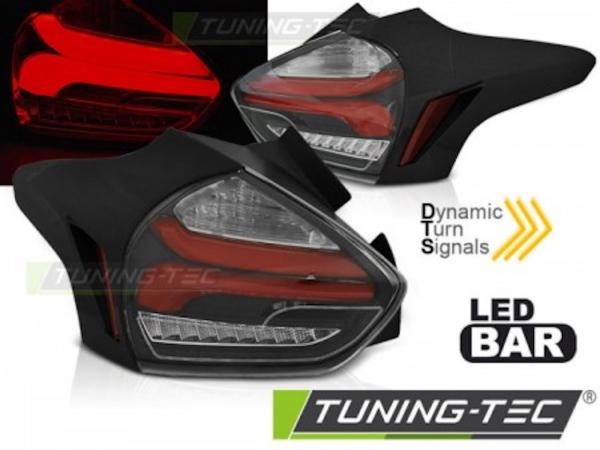 LED Lightbar Rückleuchten für Ford Focus MK3 15- Schwarz/Rot dynamischer Blinker