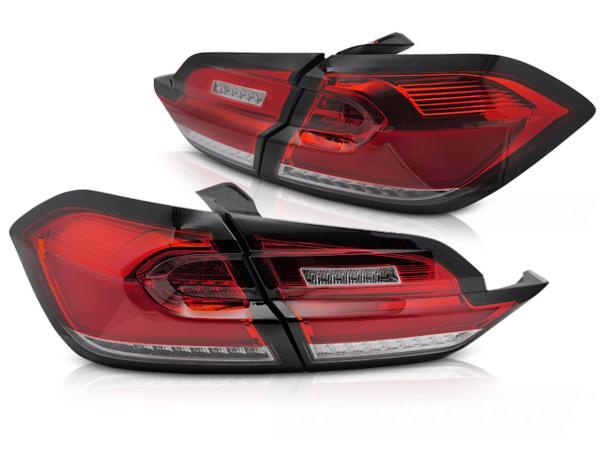 Voll LED Lightbar Rückleuchten für Ford Fiesta MK8 Bj. 17-21 Rot/Chrom