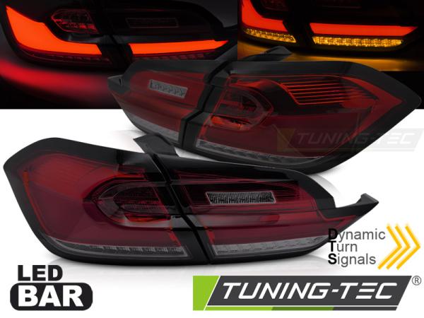 Voll LED Lightbar Rückleuchten für Ford Fiesta MK8 Bj. 17-21 Rot/Smoke