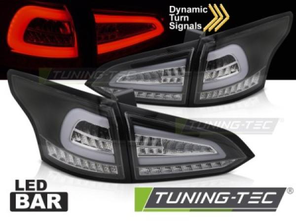 Voll LED Lightbar Rückleuchten für Ford Focus MK3 Turnier Bj. 11-18 Schwarz