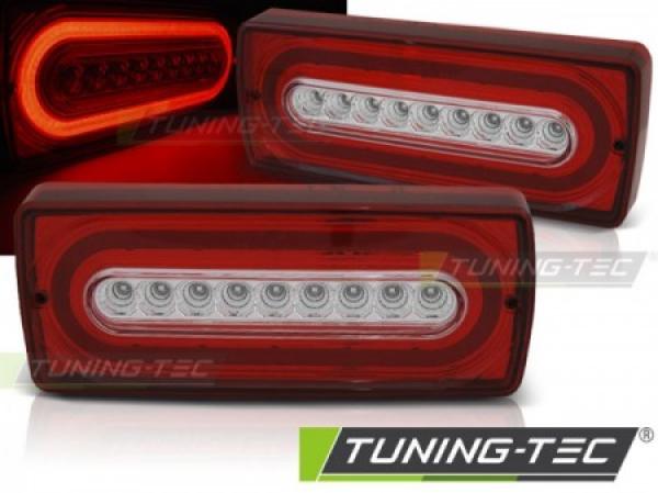 LED Lightbar Rückleuchten für Mercedes G-Klasse W463 90-12 Rot/Chrom