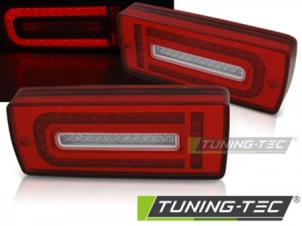 LED Lightbar Rückleuchten für Mercedes G-Klasse W463 Bj. 89 -12 Rot/Chrom