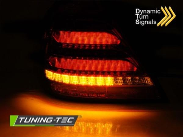 Voll LED Lightbar Rückleuchten für Mercedes C-Klasse W203 Limo 04-07 Rot/Smoke