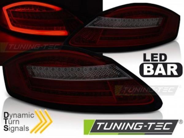 Voll LED Lightbar Rückleuchten für Porsche Boxster 987 + Cayman  04-09 Rot/Smoke