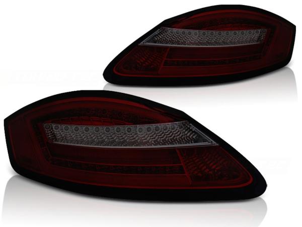 Voll LED Lightbar Rückleuchten für Porsche Boxster 987 + Cayman  04-09 Rot/Smoke