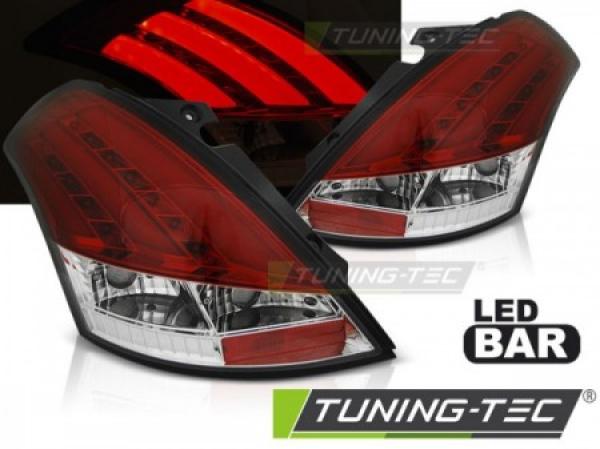 LED Lightbar Rückleuchten für Suzuki Swift IV (FZ, NZ) Bj. 10-17 Rot/Chrom