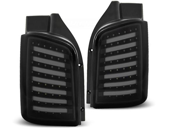 LED Lightbar Rückleuchten für VW T5 / T5 GP  03-15 Schwarz Smoke (Flügeltüren)
