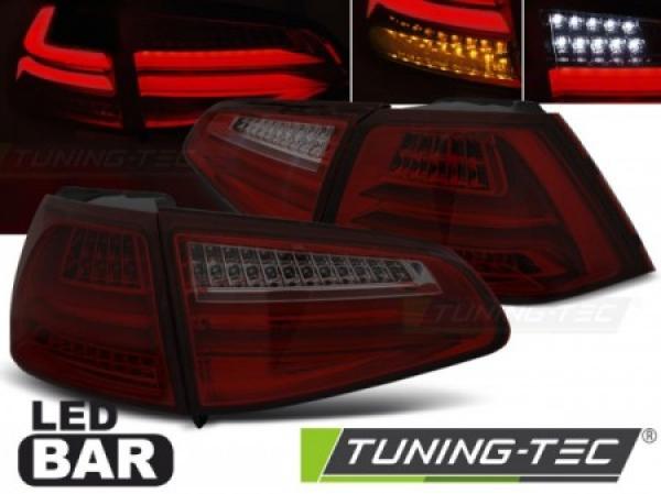 Voll LED Lightbar Rückleuchten für VW Golf 7 (VII) Limo Bj. 12-17 Rot/Smoke