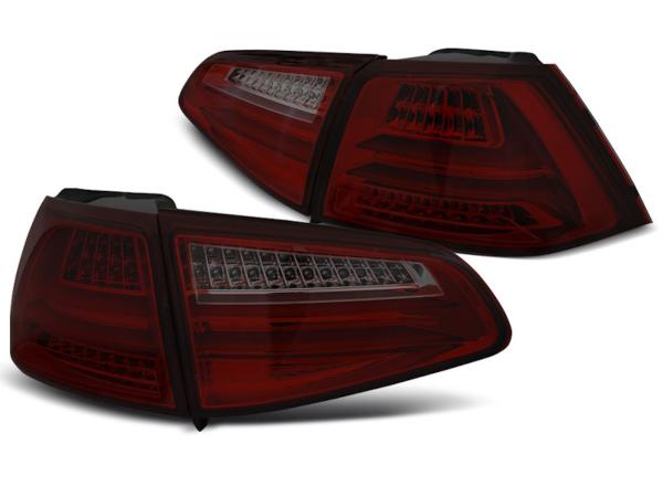 Voll LED Lightbar Rückleuchten für VW Golf 7 (VII) Limo Bj. 12-17 Rot/Smoke