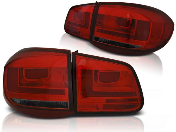 LED Lightbar Rückleuchten für VW Tiguan 5N Bj. 07-11 Dunkelrot/Smoke