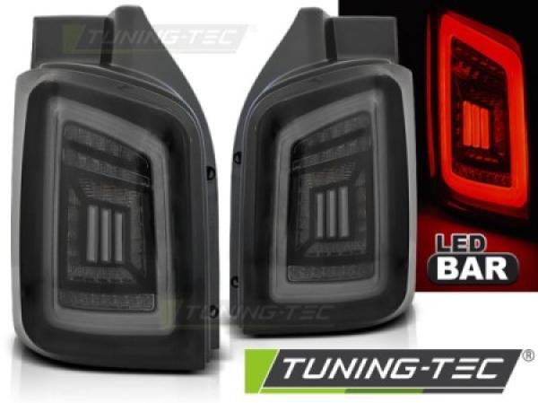 Voll LED Lightbar Rückleuchten für VW T5 / T5 GP 03- Schwarz Smoke (Heckklappe)