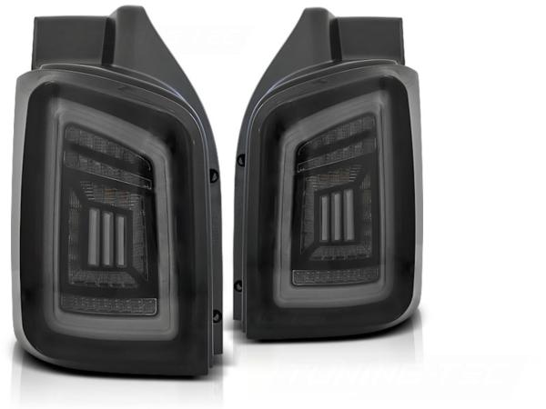 Voll LED Lightbar Rückleuchten für VW T5 / T5 GP 03- Schwarz Smoke (Heckklappe)