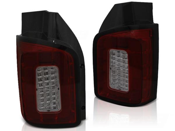 Voll LED Lightbar Rückleuchten für VW T6 15-19 Rot/Smoke (Flügeltüren / Halogen)