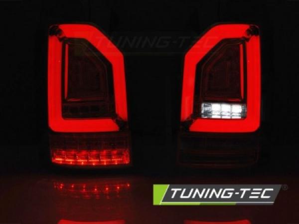 Voll LED Lightbar Rückleuchten für VW T6 Bj.15-19 Rot/Chrom (Heckklappe /Halogen）